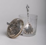 Honigglas mit Deckel und Löffel