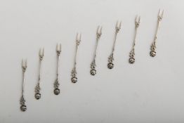 12-teiliges Set Zweizackspieße 800 Silber
