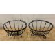 Two black wrought iron baskets possibly hanging baskets - Image 1 of 4