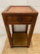 A two tier table with drawer to centre (H76cm SQ45cm)