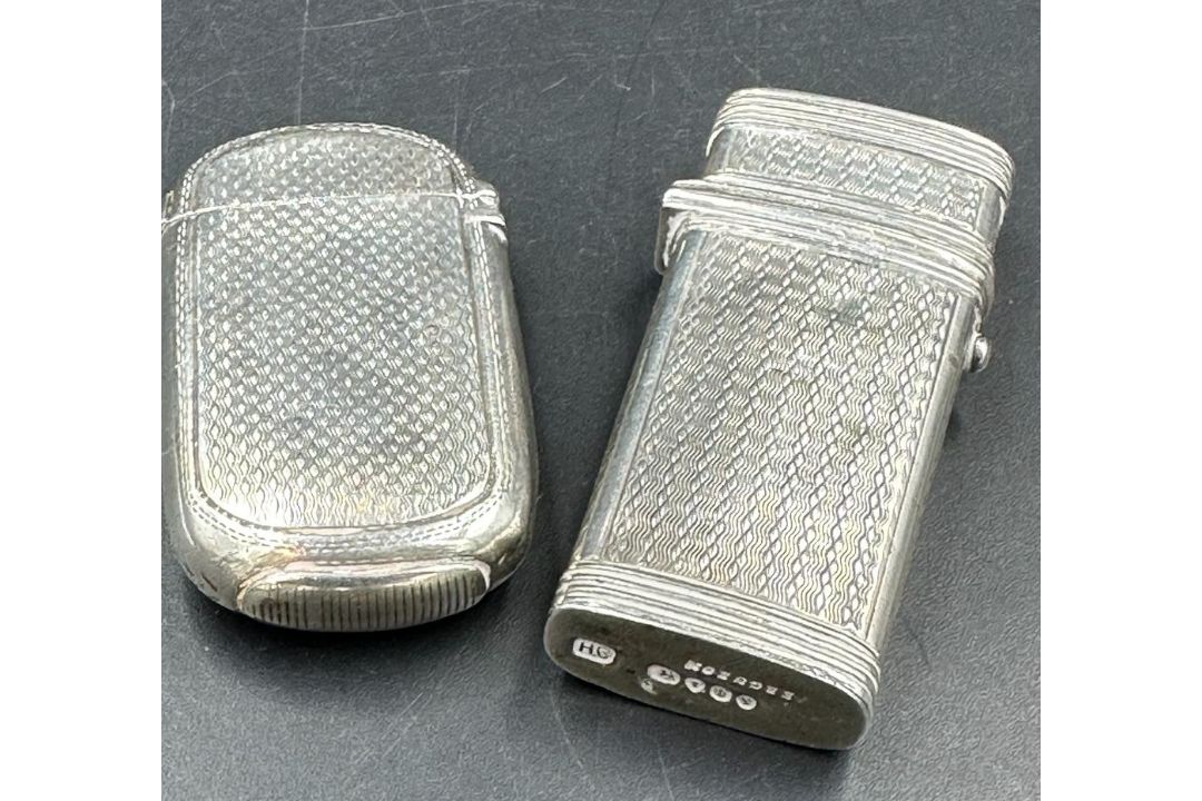 Two silver vesta cases, various hallmarks and makers. - Image 2 of 3