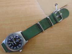 CWC W10 BRITISH ARMY SERVICE WATCH WATER RESISTANT TO 5 ATM NATO MARKS DATE 2005