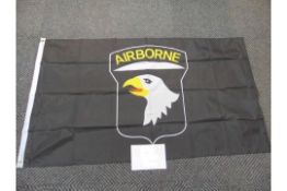 2x (1x 82nd Airborne Flag with Brass Eyelets 5ft x 3ft ) & (1x 101st Airborne Black Flag 5ft x 3ft)
