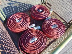 4 x Angus Layflat Fire Hoses with Couplings