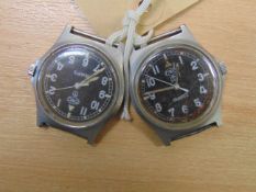 2X CWC 0552 R. MARINES/ NAVY ISSUE SERVICE WATCH DATED 1989/1990 - GULF WAR I NATO MARKS