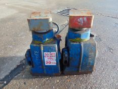 2 x Heavy Duty Lake & Elliot M20 20 Ton Hydraulic Jacks