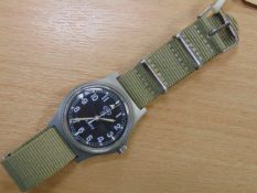 UNISSUED CONDITION CWC W10 BRITISH ARMY SERVICE WATCH NATO MARKINGS DATE 1991 GULF WAR I