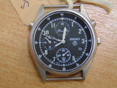 SEIKO GEN 2 (DATE ADJUST) RAF TORNADO FORCE ISSUE PILOTS CHRONO DATE 1995 - GLASS MISSING SN.3143
