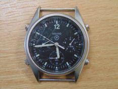 SEIKO GEN I PILOTS CHRONO RAF HARRIER FORCE ISSUE WATCH NATO MARKS DATE 1984 SN.1821