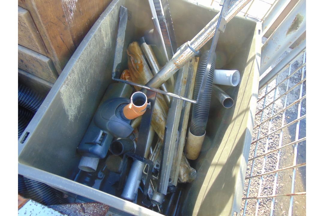 Filing Cabinet, Jerry Cans, Saws, Hoover Attachments, Hoses etc - Image 7 of 7