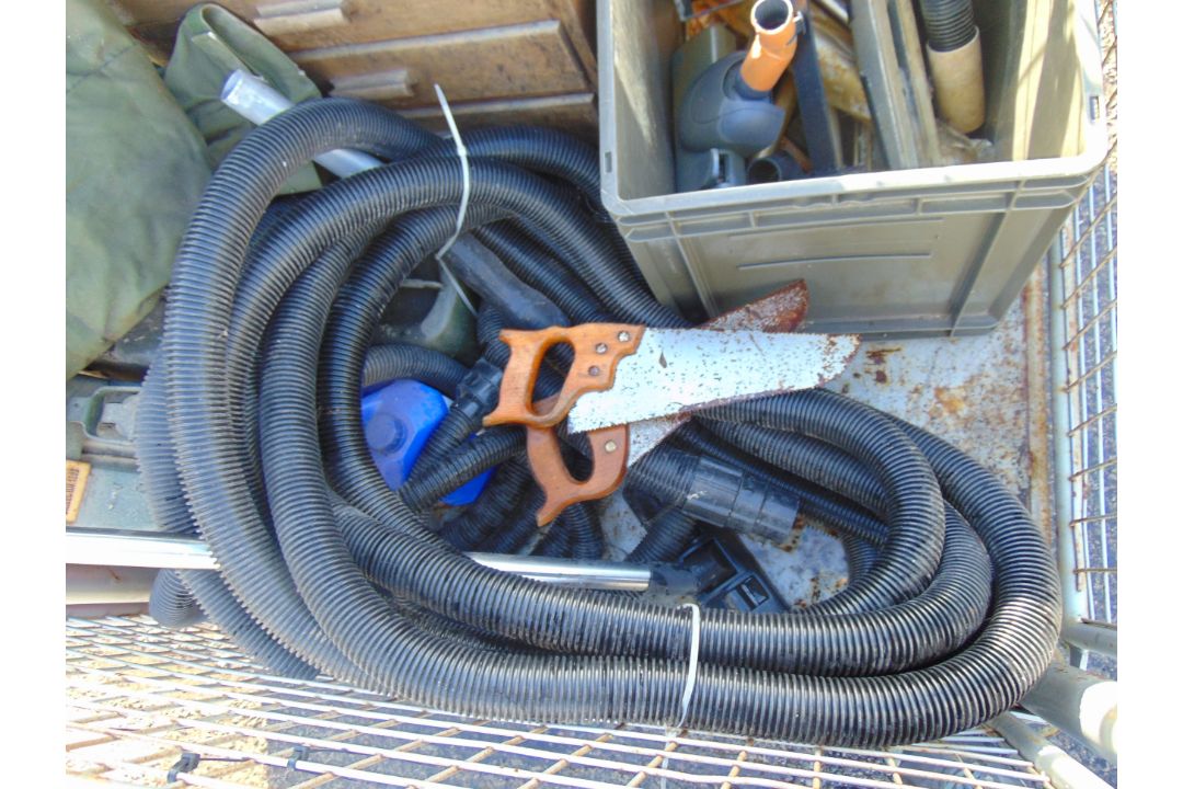 Filing Cabinet, Jerry Cans, Saws, Hoover Attachments, Hoses etc - Image 6 of 7
