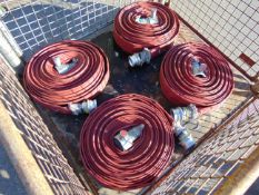 4 x Angus Layflat Fire Hoses with Couplings