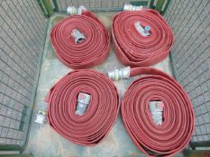 4 x Angus Layflat Fire Hoses with Couplings