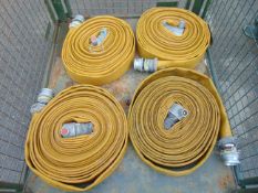 4 x Angus Layflat Fire Hoses with Couplings