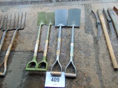 4x D Handle Spades Unissued