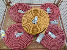 5 x Angus 64mm x 23m Layflat Fire Hoses with Couplings