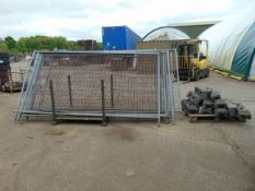 10 x Heras Style Galvanised Fencing Panels 3.5m x 2m c/w Feet