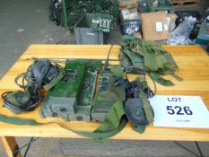 4x Clansman RT 349 Transmitter Receiver c/w Headsets, Battery Packs, Antenna and Pouch
