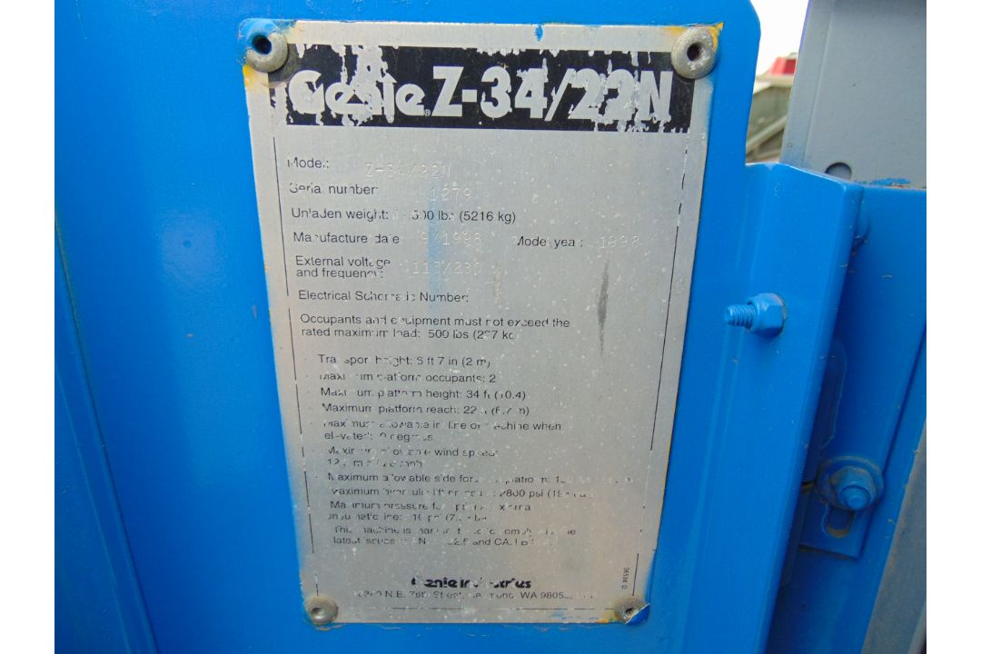 Genie Z-34/22N Articulated Electric Boom Lift ONLY 724 HOURS! - Image 17 of 18