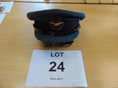 RAF Officers Cap made by Moss Bros c/w Badge. Named Squadron Leader A.K Grayson R.A.F