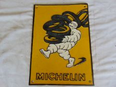 V. NICE CAST IRON MICHELIN TYRE SIGN 20 cms X 30 cms