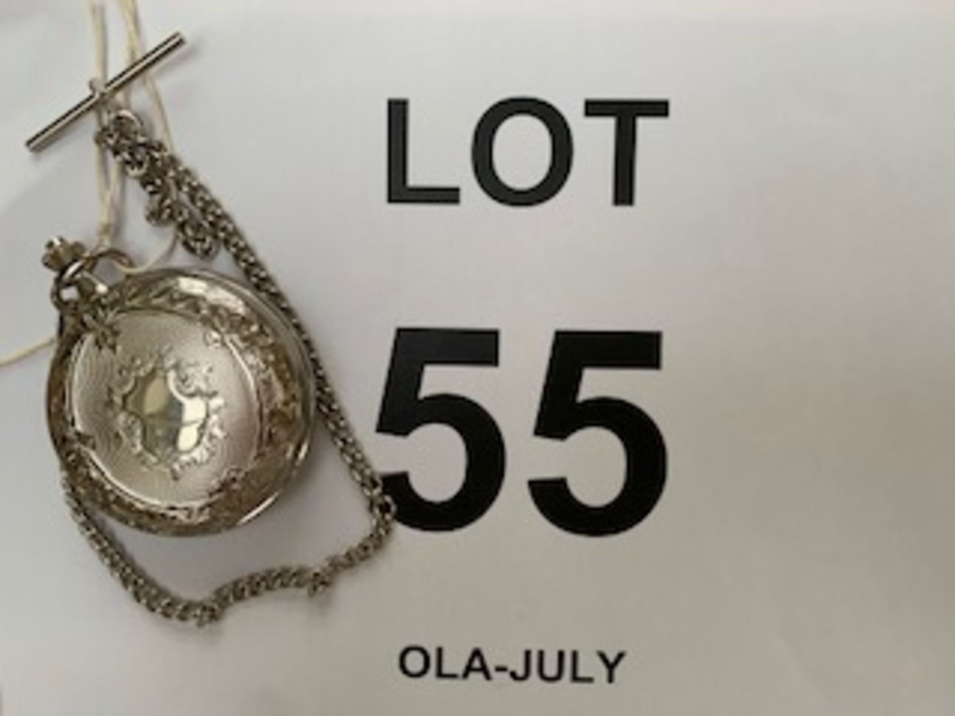 JEAN PIERRE SWITZERLAND POCKET WATCH & CHAIN - Image 7 of 8