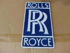 ROLLS ROYCE CARS POLISHED ALUMINIUM HANGING SHOWROOM SIGN