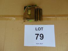 NEW UNISSUED WW2 BROWNING 30 CAL OIL CAN AND 3 WW1 BRASS OIL BOTTLES