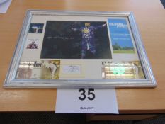 V. Nice Framed signed ELTON JOHN 2006 Summer tour with original tickels, Badges Etc.