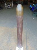VERY NICE WOMBAT 120 MM OAK AND BRASS ANTI TANK TRAINING ROUND