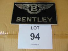 POLISHED ALUMINIUM BENTLEY CARS HANGING SHOWROOM SIGN