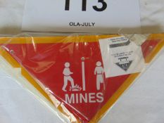 1x Pack of 8x Mine Field Danger Signs Unissued