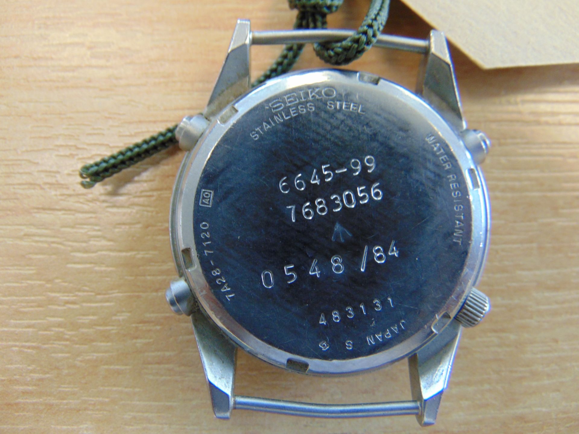 Rare Seiko Generation 1 Pilots Chrono RAF Harrier Force Issue with Nato Markings, Date 1984 - Image 3 of 4