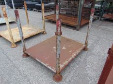 Standard MoD Heavy Duty Steel Stacking Stillage, Fixed Tubular Corner Post with Braced Sheet