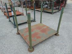 Standard MoD Heavy Duty Steel Stacking Stillage, Fixed Tubular Corner Post with Braced Sheet