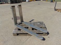 2 x 1.2m Cascade Stainless Steel Clad Forklift Tines to suit 20