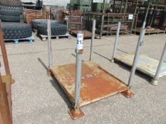 Standard MoD Heavy Duty Steel Stacking Stillage, Fixed Tubular Corner Post with Braced Sheet