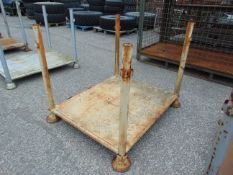 Standard MoD Heavy Duty Steel Stacking Stillage, Fixed Tubular Corner Post with Braced Sheet