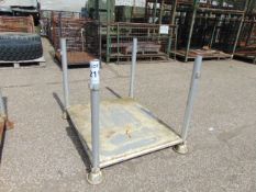 Standard MoD Heavy Duty Steel Stacking Stillage, Fixed Tubular Corner Post with Braced Sheet