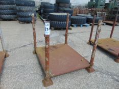 Standard MoD Heavy Duty Steel Stacking Stillage, Fixed Tubular Corner Post with Braced Sheet