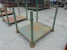 Standard MoD Heavy Duty Steel Stacking Stillage, Fixed Tubular Corner Post with Braced Sheet