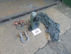 Hydra Lite 20 Ton Jack, 3 x 50 ton Shackles, Chains etc