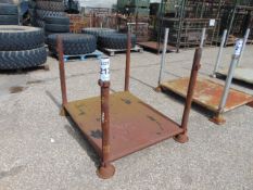 Standard MoD Heavy Duty Steel Stacking Stillage, Fixed Tubular Corner Post with Braced Sheet