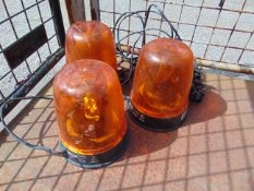 3 x Britax Magnetic Rotating Amber Beacons