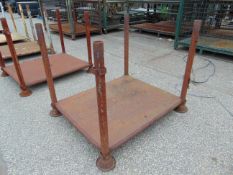 Standard MoD Heavy Duty Steel Stacking Stillage, Fixed Tubular Corner Post with Braced Sheet