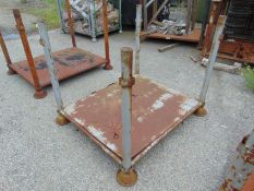 Standard MoD Heavy Duty Steel Stacking Stillage, Fixed Tubular Corner Post Braced Sheet Steel Base