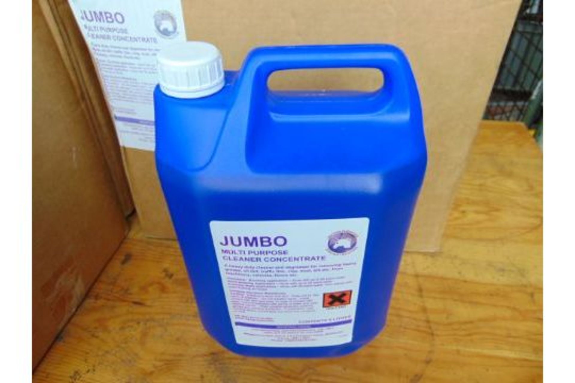 12 x 5 litres ( in boxes of 4 ) Unissued Jumbo Multi purpose Cleaner Concentrate, MoD Reserve Stock - Image 2 of 4