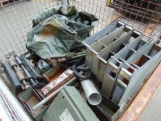 1 x Stillage of Ammo Cans, New Track Links, Tarpaulin etc