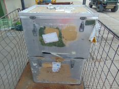 2 x Aluminium Stackable Transit Cases, 75 x 65 x 55 cms