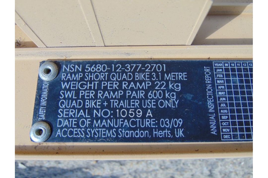 Pair of Heavy Duty Aluminium Folding Quad Bike Ramps, 3.1m long, SWL Per Ramp 600kg - Image 7 of 7